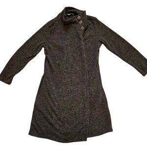 WindHorse Women’s Sweater Cardigan S/M Brown Mock Neck Bohemian Twee Cozy